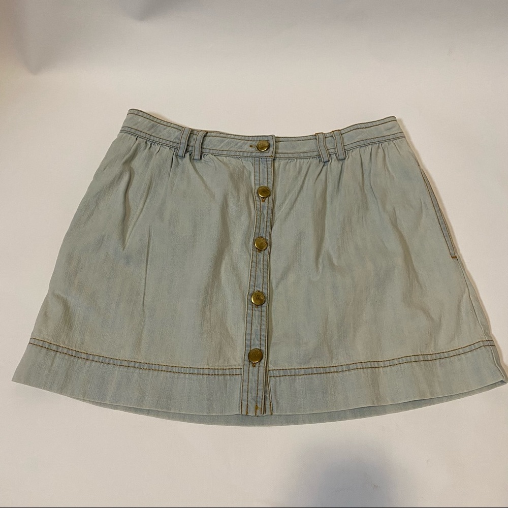 Fossil Button Down Denim Mini Skirt
